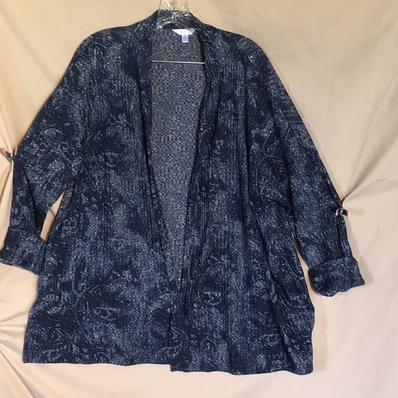 Time and Tru Women's Dark Blue Open Cardigan - Picture 1 of 9